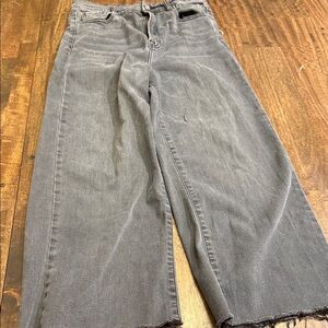 Chic Wide Leg Gray Women's Jeans